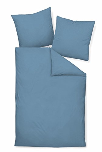 Janine Design Mako-Soft-Seersucker Bettwäsche denimblau 1 Bettbezug 155 x 200 cm + 1 Kissenbezug 80 x 80 cm von Janine