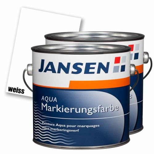 2 x Jansen Aqua Markierungsfarbe weiß 2,5l von Jansen