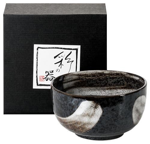 Japan Shop Yumeya Original japanische Matchaschale HAKE-TENMOKU in Geschenkbox Porzellan Matcha Schale Ø 12,8 cm, H 7 cm von Japan Shop Yumeya