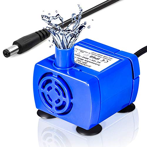 Ersatzpumpe für 1.6L Katzenbrunnen Silent Pet Fountain 5,9 Fuß Langes Kabel Tauch Elektrische Wasserpumpe tragbar wasserpumpe pet fountain von Jeanoko