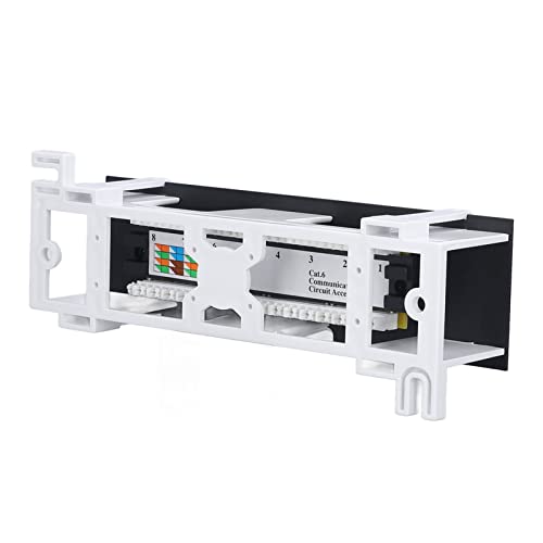 Jeanoko Netzwerkkabel Rackmount, 8 Ports 22-26AWG CAT6 568A/B RJ45-Patchpanel Staubschutzklappe Einfache Verkabelung für Kabel von Jeanoko