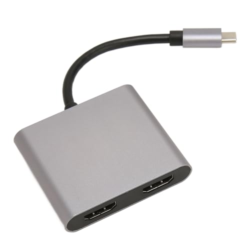 Jectse Typ-C-auf-Dual-HD-Adapter, Dockingstation, MST-Multi-Screen-Display, 4K-Adapter mit Plug-and-Play, Spiegel- und Erweiterten Modi, Typ-C-Schnittstelle, Stromversorgung von Jectse