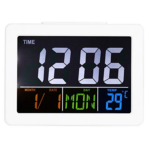 Jeffergarden LCD-Digitalwecker, Großbild-Desktop-Uhr mit Zeit-, Datums- und Temperaturanzeige, Dekorative Wecklichtuhr von Jeffergarden