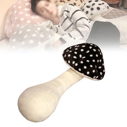 Jelaqmot Mushroom Body Pillow, Mushroom Plushie, Mushroom Plush Pillow, Body Pillow Pillowcase Mushroom, Lovely Mushroom Pillow Stuffed Plush Mushroom Pillow (Black,L) von Jelaqmot