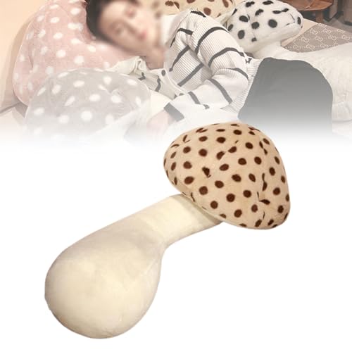 Jelaqmot Mushroom Body Pillow, Mushroom Plushie, Mushroom Plush Pillow, Body Pillow Pillowcase Mushroom, Lovely Mushroom Pillow Stuffed Plush Mushroom Pillow (Light Brown,S) von Jelaqmot
