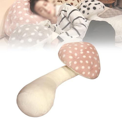 Jelaqmot Mushroom Body Pillow, Mushroom Plushie, Mushroom Plush Pillow, Body Pillow Pillowcase Mushroom, Lovely Mushroom Pillow Stuffed Plush Mushroom Pillow (Pink,L) von Jelaqmot
