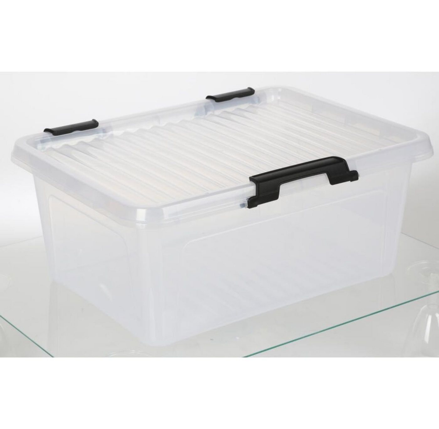 Jelenia Plast Aufbewahrungsbox 25x Scharnierboxen 11L 40x30x17cm Transparent Deckel Aufbewahrung von Jelenia Plast
