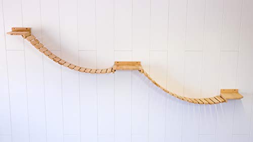 Jennys Tiershop Doppel-Hängebrücke, handgefertigte Tiermöbel/Luxusmöbel, Katzenmöbel in vielen Ausführungen, Katzenmöbel. Hier: Doppel-Hängebrücke 275 x 25 cm (9kj) von Jennys Tiershop