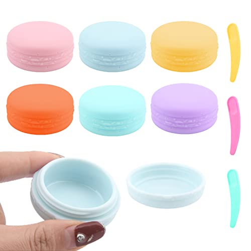 Jiakalamo Macaron Aufbewahrungsbox in 6 Farben, 10 ml Kosmetikbehälter mit Deckel und Löffel, kleine Dosen, Kosmetik Organizer für Reisen (Mehrfarbig) von Jiakalamo