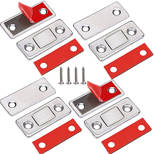 Tür Magnete für Möbel Magnetschnäpper Jiayi 4 Stück Ultra Dünn Magnete für Schranktüren Schrankmagnete Selbstklebend Stark Schrank Magnete Magnetverschluss Schubladen Magnet Türschließer Möbelmagnete von Jiayi