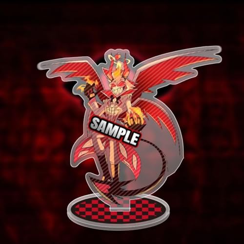 Jilijia Anime Hazbin Hotel Alastor/Angel Dust Acryl Stehfigur doppelseitig transparent Ständer Miniatur-Actionfigur Desktop-Dekoration 15 cm von Jilijia