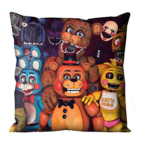 Jilijia FNAF's Bear Throw Pillow Covers Pillow Case Multiple Characters Standard Size for Room Bedroom Sofa for Christmas Thanksgiving Birthday Gift von Jilijia