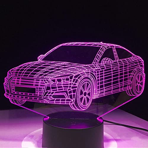 Jinson well 3D Auto Lampe optische Illusion Nachtlicht, 7 Farbwechsel Touch Switch Tisch Schreibtisch Dekoration Lampen mit Acryl Flat ABS USB Kabel Spielzeug von Jinson well