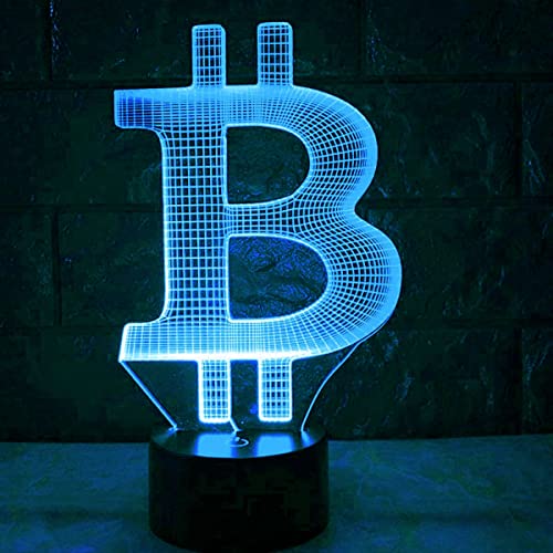 Jinson well 3D Bitcoin led Lampe licht optische Illusion Nachtlicht 7 Farbwechsel Touch Switch Tisch Schreibtisch Dekoration Lampen mit Acryl USB Spielzeug von Jinson well