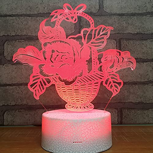 Jinson well 3D Blume Lampe optische Illusion Nachtlicht 7 Farbwechsel Touch Switch Tisch Schreibtisch Dekoration Lampen mit Acryl USB Spielzeug von Jinson well