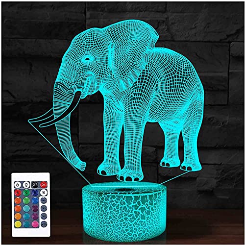 Jinson well 3D Der Elefant Lampe optische Illusion Nachtlicht licht 16 Farbwechsel Tisch Schreibtisch Dekoration Lampen Acryl Flat ABS Base USB Kabel Spielzeug von Jinson well