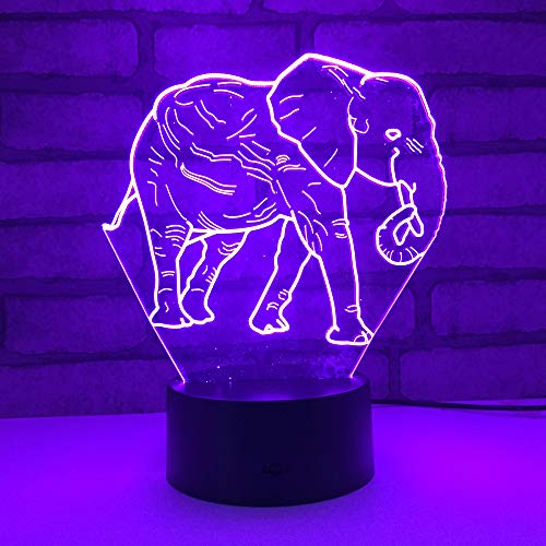 Jinson well 3D Elefant Lampe led Illusion Nachtlicht licht 7 Farbwechsel Touch Switch Tisch Schreibtisch Dekoration Lampen perfekte Acryl ABS Base USB Kabel Spielzeug von Jinson well