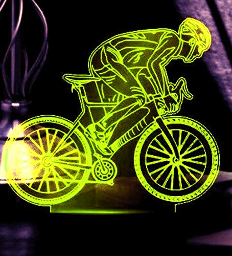 Jinson well 3D Fahrrad Nachtlicht Lampe optische Nacht licht Illusion 7 Farbwechsel Touch Switch Tisch Schreibtisch Dekoration Lampen Acryl USB Spielzeug von Jinson well