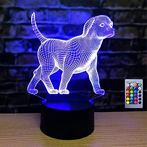 Jinson well 3D Hund Lampe optische Illusion Nachtlicht, 7 Farbwechsel Tisch Schreibtisch Dekoration Lampen Acryl USB Spielzeug von Jinson well