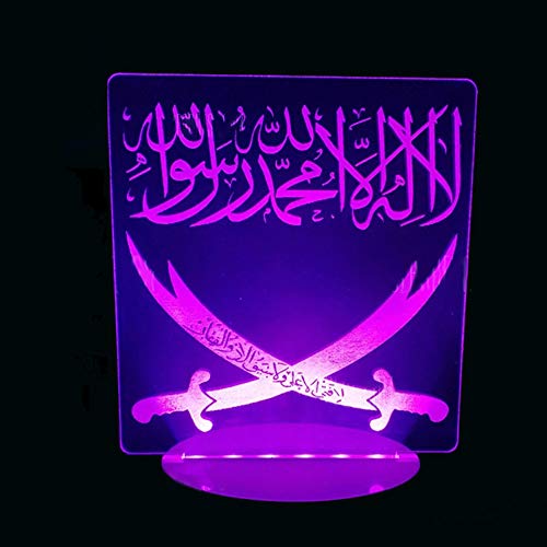 Jinson well 3D Islamischer Muhammad muslim Lampe led Illusion Nachtlicht 7 Farbwechsel Touch Switch Tisch Schreibtisch Dekoration Lampen mit Acryl ABS Base USB Kabel Spielzeug von Jinson well