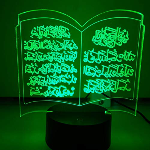 Jinson well 3D Islamischer Muslim Lampe optische Illusion Nachtlicht, 7 Farbwechsel Touch Switch Tisch Schreibtisch Dekoration Lampen mit Acryl Flat ABS Base USB Spielzeug von Jinson well