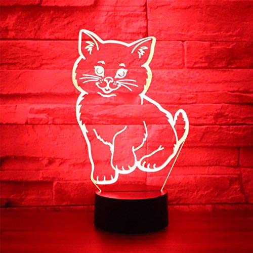 Jinson well 3D Katze Lampe led Illusion Nachtlicht, 7 Farbwechsel Touch Switch Tisch Schreibtisch Dekoration Lampen perfekte Acryl ABS Base USB Kabel Spielzeug von Jinson well