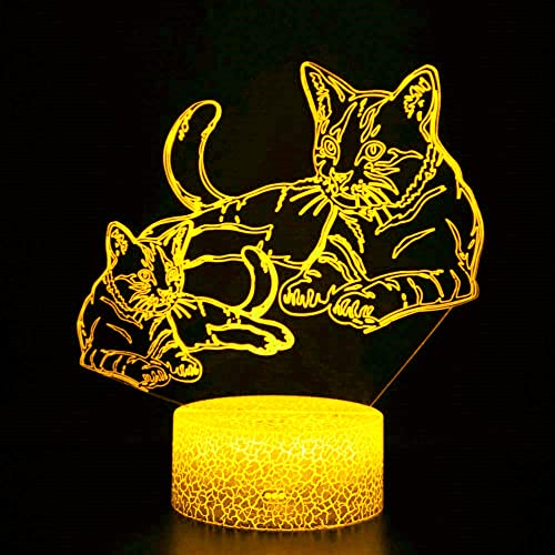 Jinson well 3D Katze led Lampe optische Illusion licht Nachtlicht 7 Farbwechsel Touch Switch Tisch Schreibtisch Dekoration Lampen Acryl Flat ABS USB Kabel kreatives Spielzeug von Jinson well