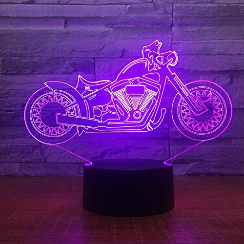 Jinson well 3D Motorrad Lampe led Illusion Nachtlicht, 7 Farbwechsel Touch Switch Tisch Schreibtisch Dekoration Lampen mit Acryl ABS Base USB Kabel Spielzeug von Jinson well