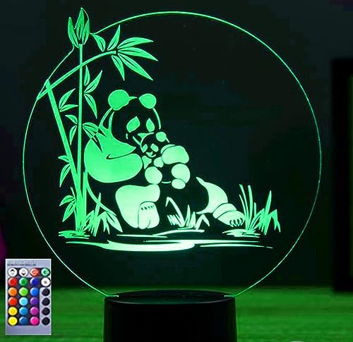 Jinson well 3D Panda Lampe optische Illusion led Nachtlicht licht 16 Farbwechsel Tisch Schreibtisch Dekoration Lampen mit Acryl Flat Base USB Spielzeug von Jinson well