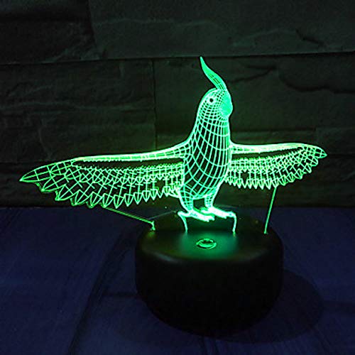 Jinson well 3D Papagei Vogel Lampe led Illusion Nachtlicht 7 Farbwechsel Touch Switch Tisch Schreibtisch Dekoration Lampen mit Acryl Base USB Kabel Spielzeug von Jinson well