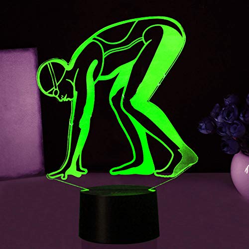 Jinson well 3D Tauchen Schwimmen Lampe led Illusion Nachtlicht, 7 Farbwechsel Touch Switch Tisch Schreibtisch Dekoration Lampen perfekte mit Acryl ABS Base USB Kabel Spielzeug von Jinson well