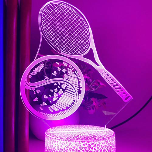 Jinson well 3D Tennis led Lampe optische Illusion Nachtlicht, 7 Farbwechsel Touch Switch Tisch Schreibtisch Dekoration Lampen mit Acryl Flat ABS USB Kabel Spielzeug von Jinson well