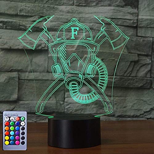 Jinson well 3D feuerwehr maske Lampe optische Illusion Nachtlicht 16 Farbwechsel Touch Switch Tisch Schreibtisch Dekoration Lampen perfekte mit Acryl Flat ABS Base USB Spielzeug von Jinson well