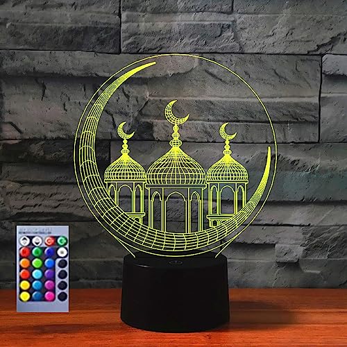 Jinson well 3D muslim allah Lampe optische Illusion led Nachtlicht licht 16 Farbwechsel Tisch Schreibtisch Dekoration Lampen mit Acryl Flat Base USB Spielzeug von Jinson well