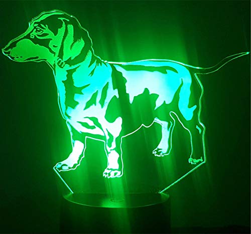 Jinson well 3D shepherd hund Lampe optische Illusion Nachtlicht, led nacht licht 7 Farbwechsel Touch Switch Tisch Schreibtisch Dekoration Lampen Acryl Base USB Kabel Spielzeug von Jinson well