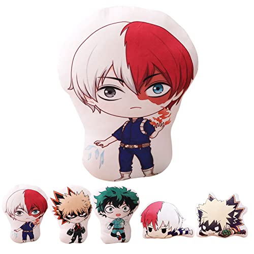 Jiumaocleu My Hero Academia Plüschkissen, No Hero Academia Figuren Plushies, Anime MHA Merch Weiches Kissen für Weihnachten Geburtstagsgeschenk Todoroki Shoto-1 20 cm von Jiumaocleu