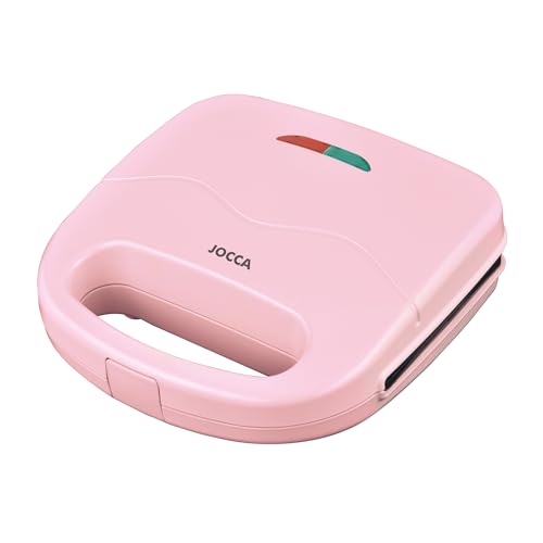 JOCCA - Sandwichmaker 2 Scheiben, Pink Sweet Line| Antihaft-Grillplatten| Leuchtanzeigen| Antihaft-Sandwichmaker| Pink Toaster| Toaster Grill| Sandwiches| 750W| Waffeleisen von Jocca