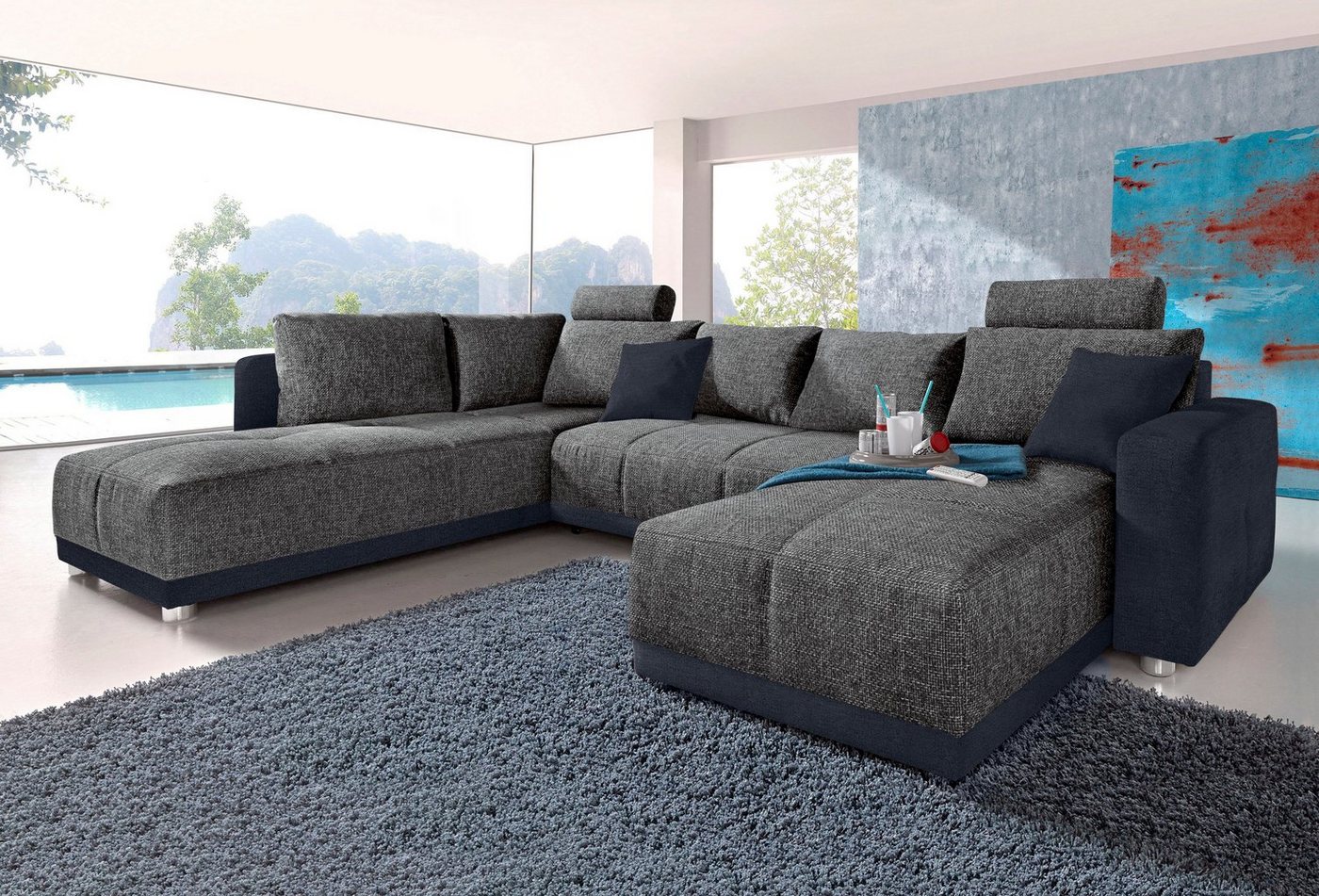 Jockenhöfer Gruppe Wohnlandschaft Orlando U-Form, mit Federkern, Bettfunktion und Bettkasten, inklusive 2 Kopfstützen Jockenhöfer Gruppe Wohnlandschaft Orlando U-Form, mit Federkern, Bettfunktion und Bettkasten, inklusive 2 Kopfstützen von Jockenhöfer Gruppe
