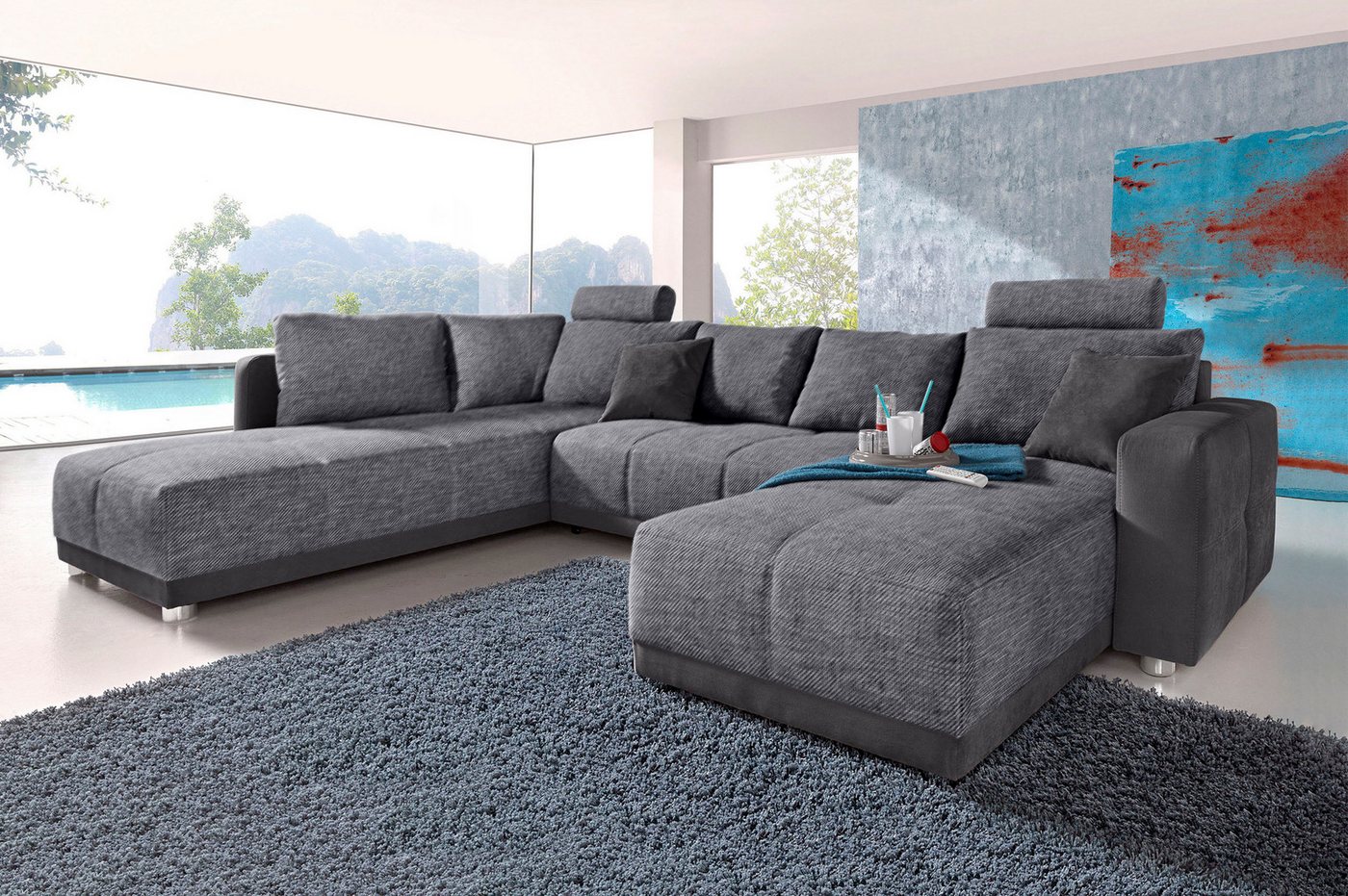 Jockenhöfer Gruppe Wohnlandschaft Orlando U-Form, mit Federkern, Bettfunktion und Bettkasten, inklusive 2 Kopfstützen Jockenhöfer Gruppe Wohnlandschaft Orlando U-Form, mit Federkern, Bettfunktion und Bettkasten, inklusive 2 Kopfstützen von Jockenhöfer Gruppe