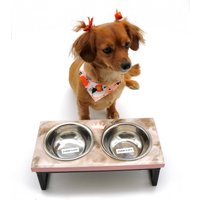 Hundeschalenständer - Erhöhter Futterständer Rustikaler Aus Holz Klein Hundeschalenhalter Welpe Food Dish Resin Art von JodisArtBoutique
