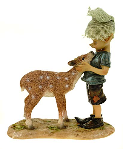Joh. Vogler GmbH Bambi und ich Pixie streichelt Rehkitz 15 cm Figur Kobold Fee Fabelwesen von Joh. Vogler GmbH