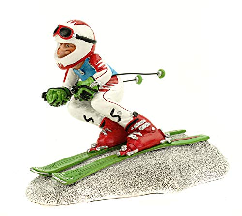 Vogler 815-9048 Funny Sports - Skiabfahrer bei Schussfahrt Wackellkopf Bobblehead Figur von Joh. Vogler GmbH