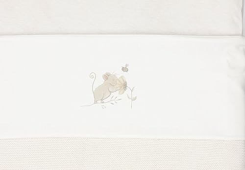 Jollein 008-511-67056 Babybettlaken Wiegenlaken Dreamy Mouse weiß (75x100 cm) von Jollein