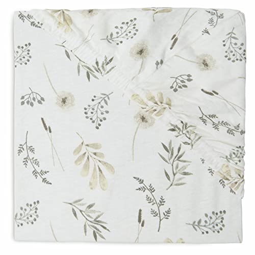 Jollein 511-501-66059 Spannlaken Wild Flowers / Wilde Blumen weiß (40x80 cm) von Jollein