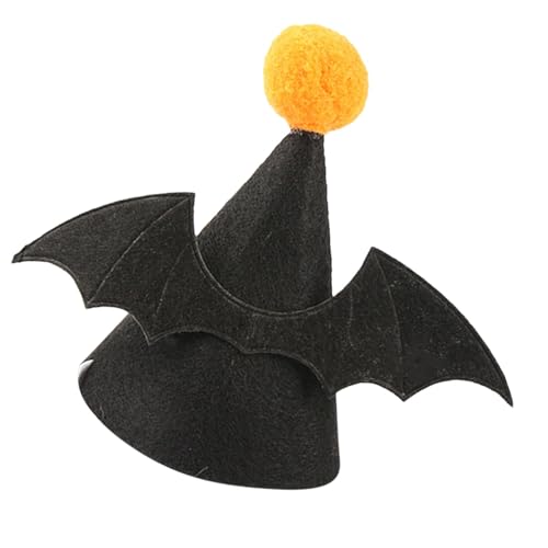 Jomewory Halloween-Hundehut, Fledermaus-Hut für Halloween, niedlicher Katzenhut für Party, verstellbar, weich, Kopfbedeckung, kreativer Hunde-Fledermaus-Hut für Welpen, Kätzchen von Jomewory