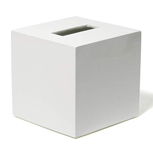 Now House by Jonathan Adler Kosmetiktuchbox mit Lack Taschentuchbox-Abdeckung, Weiß, One Size von Now House by Jonathan Adler