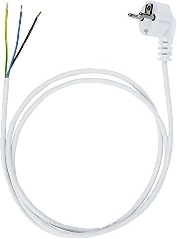 Anschlussleitung Zuleitung Stecker Netzkabel Stromkabel 3-polig 3 x 0,75mm2 (3.0 Meter, Weiss) von JONEX