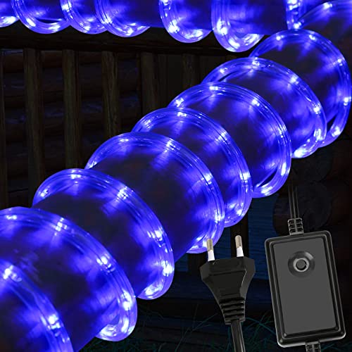 Jopassy 20m 480 LED Lichterschlauch Lichtschlauch – Innen und Außenbereich – energiesparende Leucht, Dekoration für Garten Fest Hochzeit, 8 Modi Lichterkette, Blau von Jopassy
