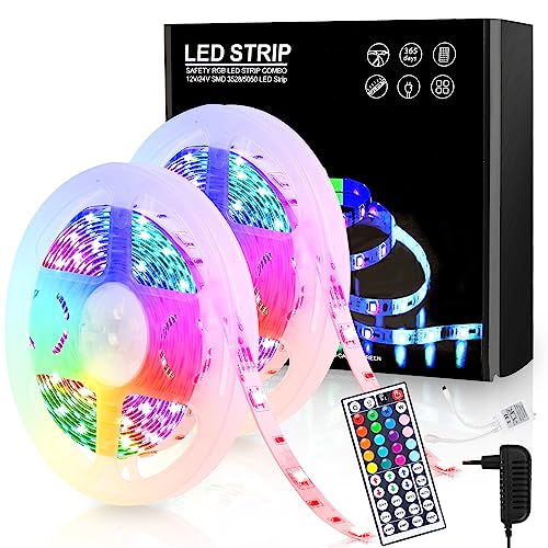 Jopassy LED Streifen 20M,RGB LED Strip Selbstklebend SMD 5050,Farbwechsel led band mit 44 Tasten Fernbedienung rgb LED lichtband Leiste für die Beleuchtung von Haus,Party,Küche,TV,gaming von Jopassy