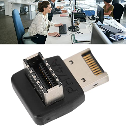 Jopwkuin USB3.1-Typ-E-Adapter, Mehrschichtige Leiterplatte, Plug-and-Play, 90-Grad-Lenkwinkel, Key A Typ E auf USB 3.0 20-Pin-Header, für Computer-Motherboard (PH74A) von Jopwkuin